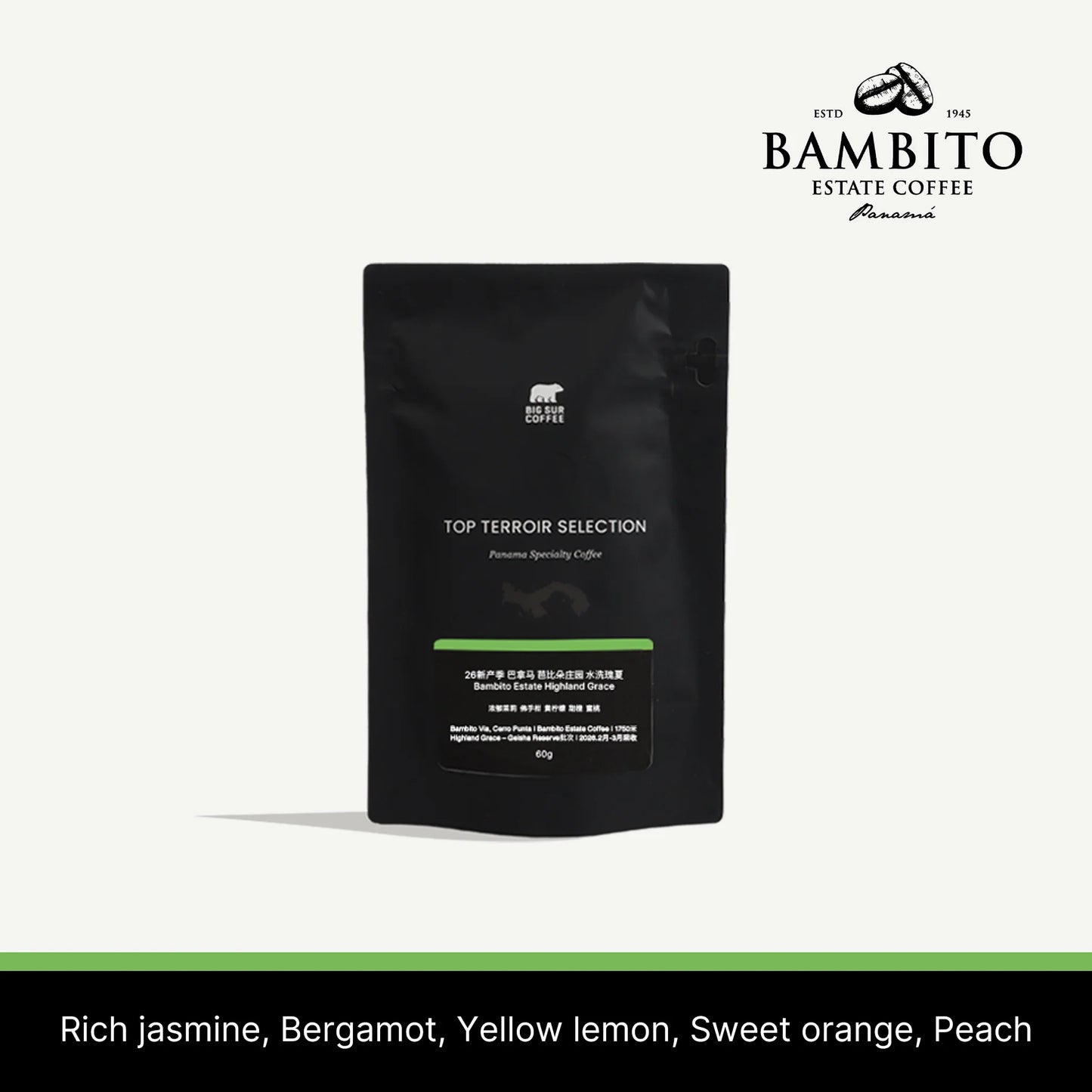 Big Sur Panama Bambito Estate Washed Geisha Highland Grace
